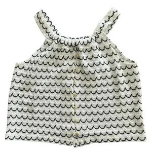 Madewell Texture & Thread Button Front Swing Tank Scalloped Size XS Bohemian